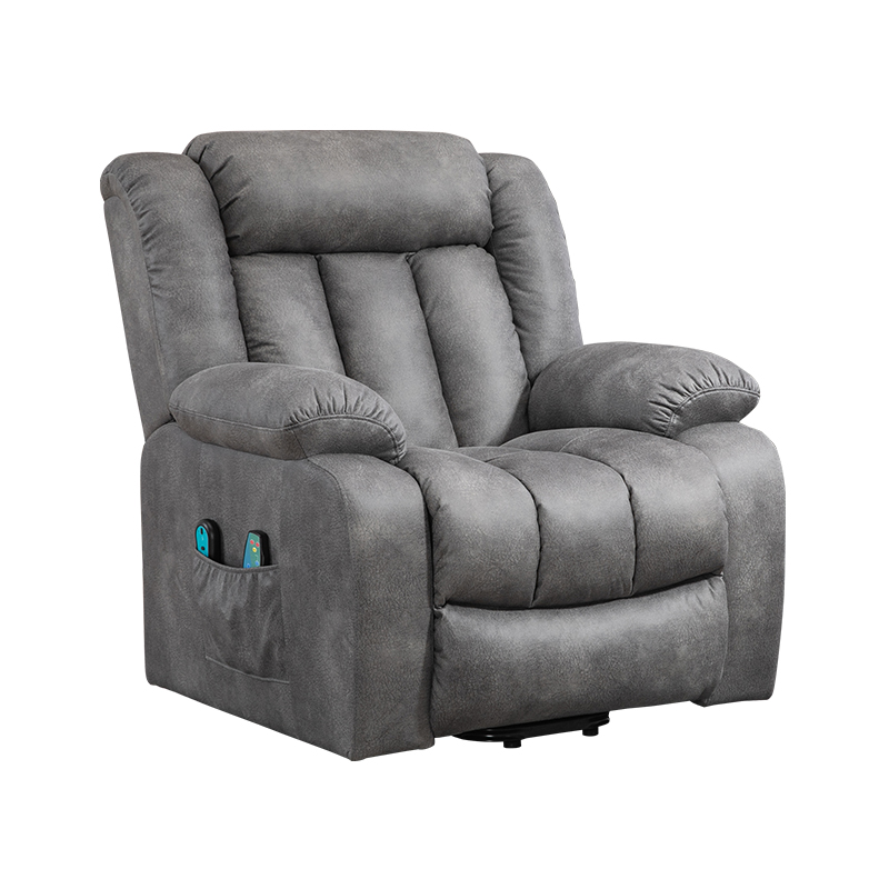 Large Power Lift Chairs Recliners for Elderly with Heated and Massage, Overstuffed Adjustable Lift Chairs, Breathable Leather,Cup Holder, Side Pocket