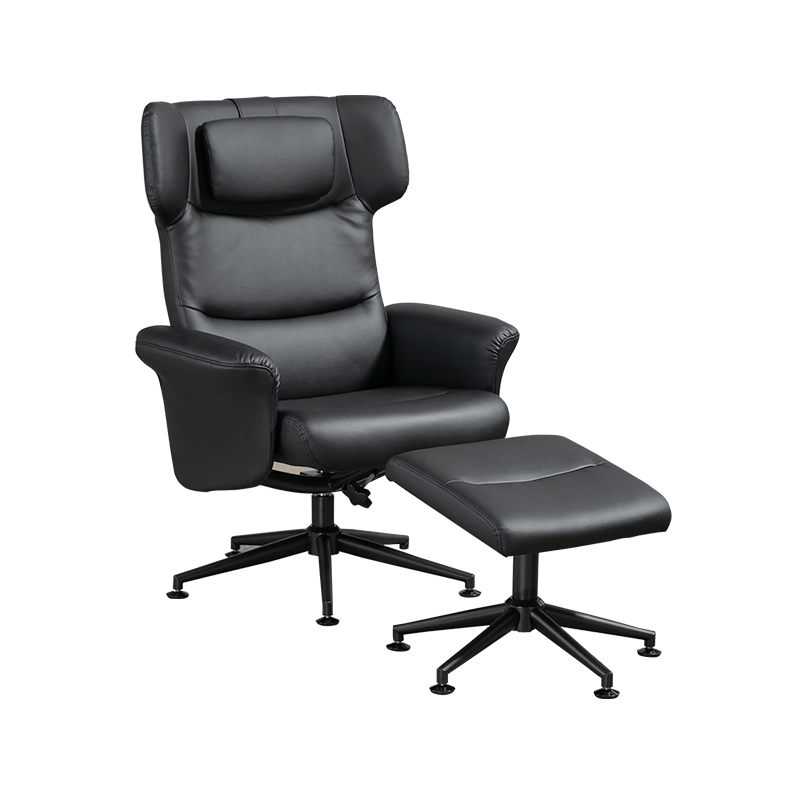 Modern PU leather Swivel Recliner Reclining Chair With Ottoman