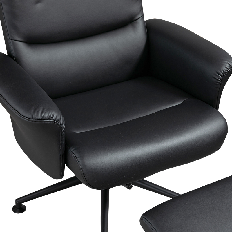 Modern PU leather Swivel Recliner Reclining Chair With Ottoman