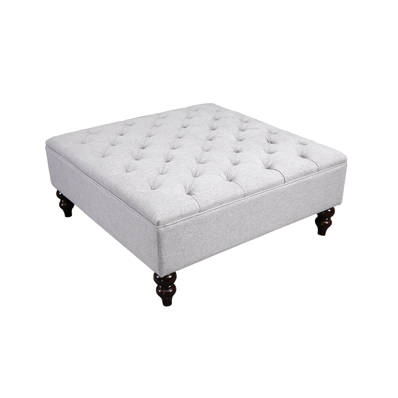 Wholesale Customized Size Bedroom Upholstered Ottoman Square Ottoman Sofa Stool