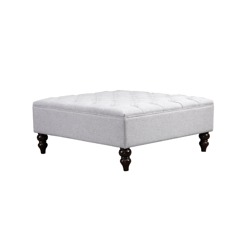 Wholesale Customized Size Bedroom Upholstered Ottoman Square Ottoman Sofa Stool