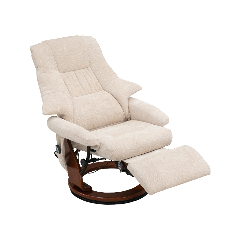 Manual Fabric Swivel Recliner Chair RV Euro Chair with Footrest