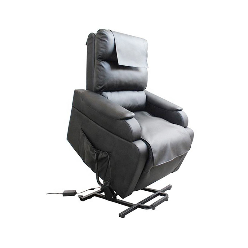 Storage Arms Power Electric Elderly Stand Up Rise Dual Motor Lift Recliner Chair with Extra Headrest Armrest PU Covers