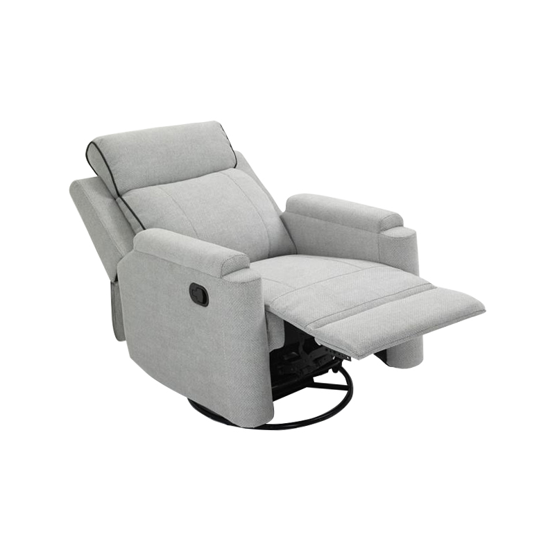 Custom Color Smokegrey Microfiber Fabric Modern Manual Swivel Rocking Glider Living Room Recliner Chair