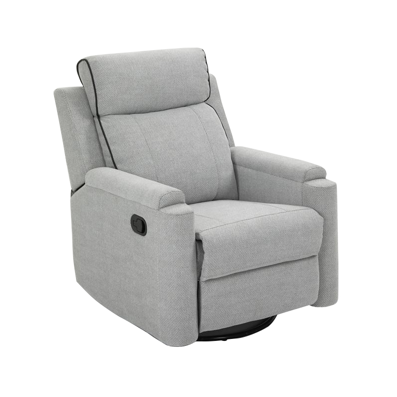 Custom Color Smokegrey Microfiber Fabric Modern Manual Swivel Rocking Glider Living Room Recliner Chair