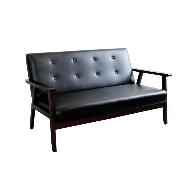 Mid Century Modern Accent Leather Sofa Loveseat Retro Pu Leather Lounge Chair Factory Sales