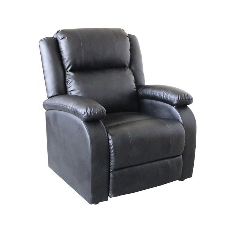 Wholesale Custom Black High Quality Leather KD Push Back Leisure Single Recliner Chair