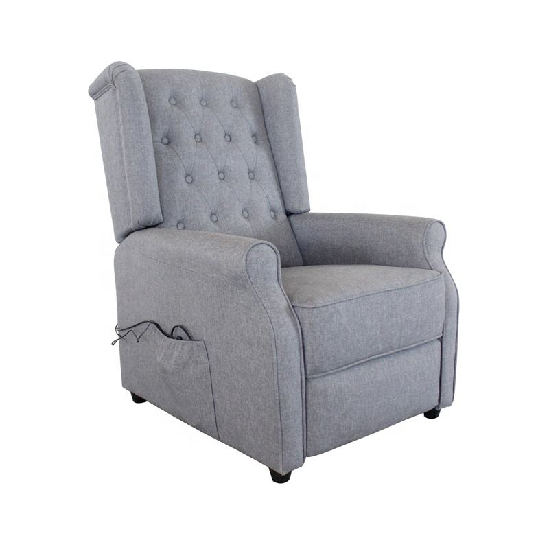 Wholesale Custom Living Room Chair Wingback Button Microfiber Fabric Easy Push Back Recliner Chair