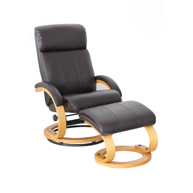 Manual Swivel Leather Rv Recliner Chair With Ottoman