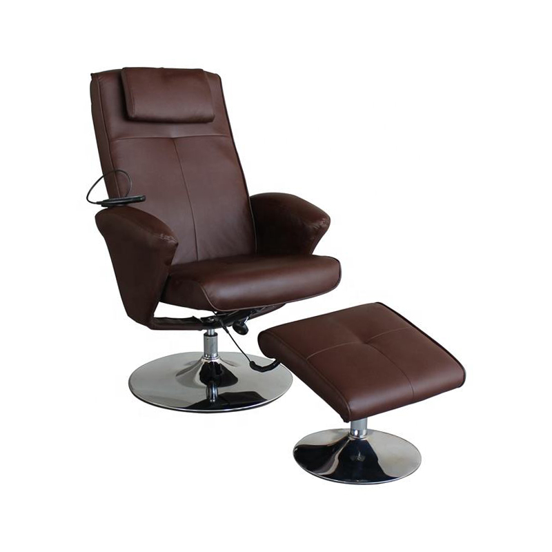 Easy Installing Comfort Leather Manual Swivel Massage Recliner Chair With Ottoman