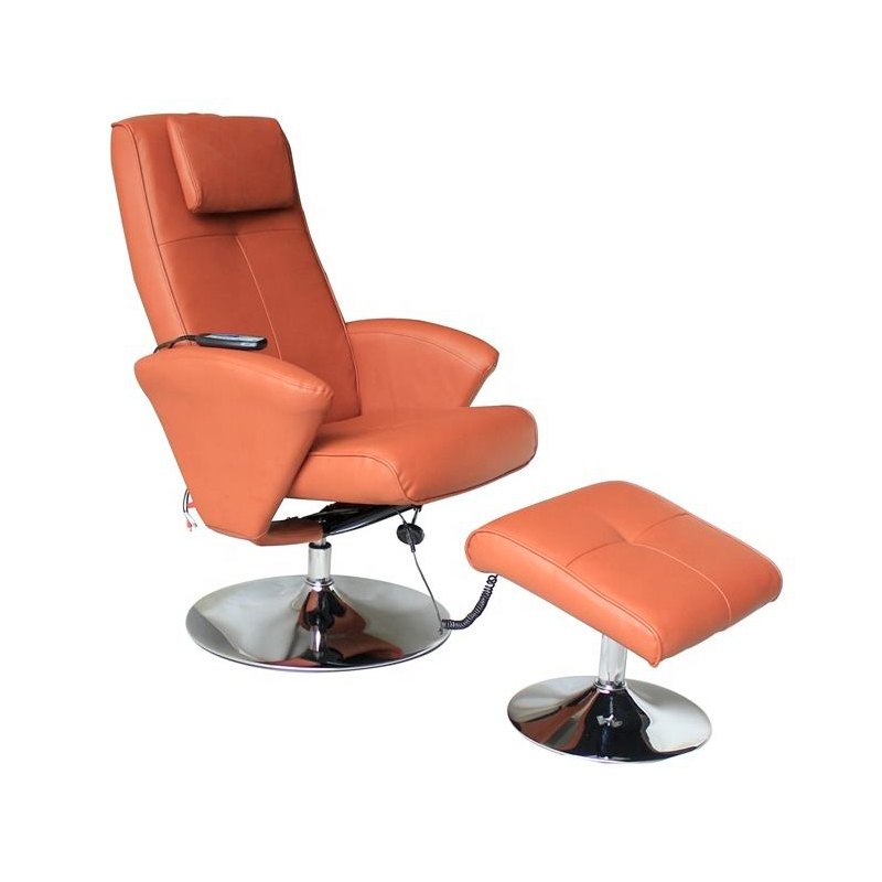 Easy Installing Comfort Leather Manual Swivel Massage Recliner Chair With Ottoman