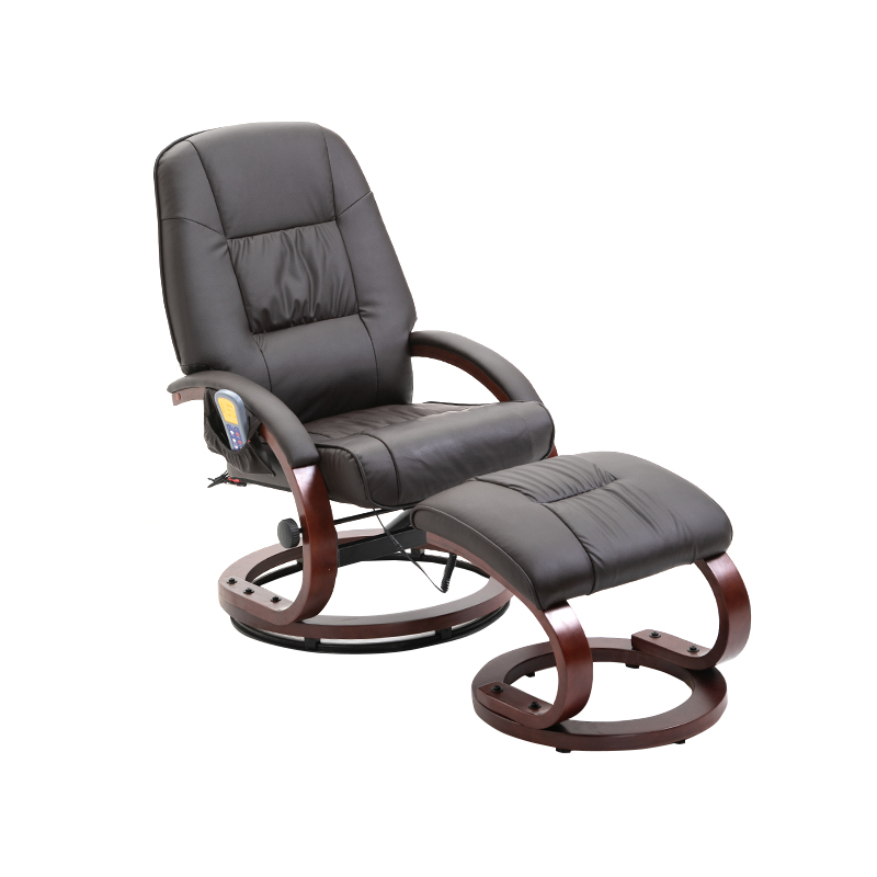 Wooden Swivel Ottoman RV TV Office Working Relax Reading Leather Recliner Massage Chair Ottoman