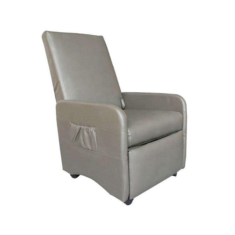 New Style Living Room Comfortable Cushion Leather Manual Fold-Out Recliner Chair With Side Bag