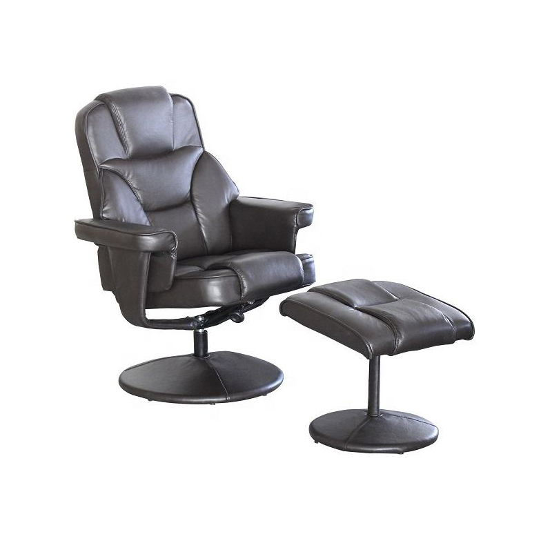 Customized Leather Manual Swivel Base Recliner Chair With Footrest