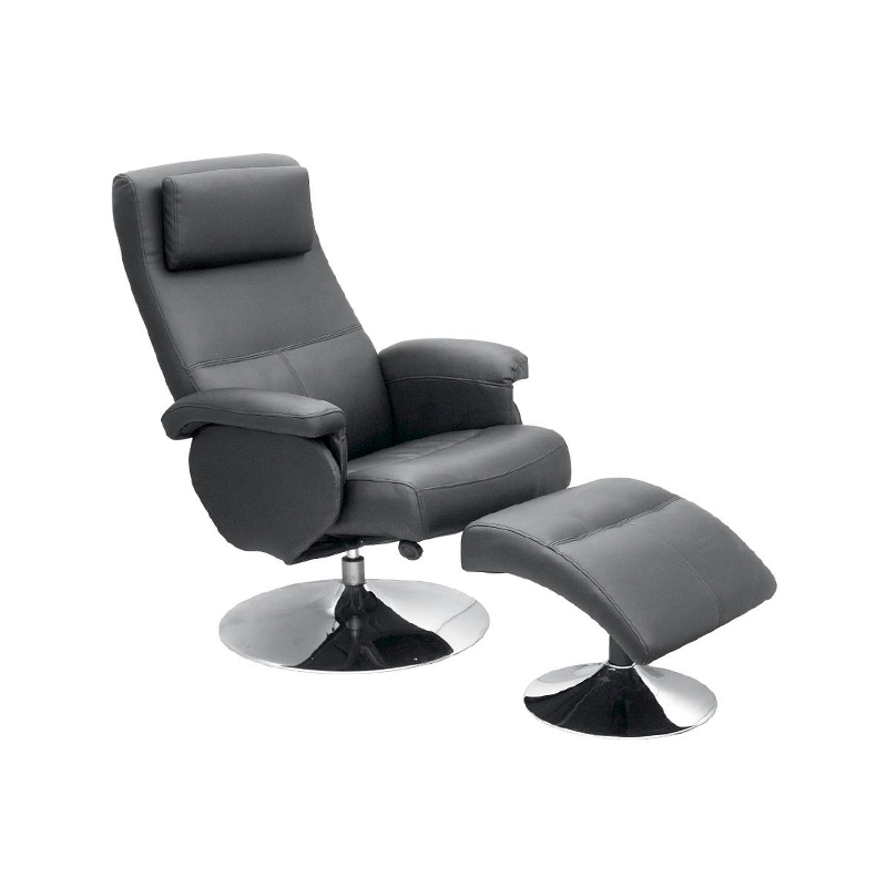 Leather Reclining Massage Chair Ergonomic Swivel Recliner Chair with Footrest