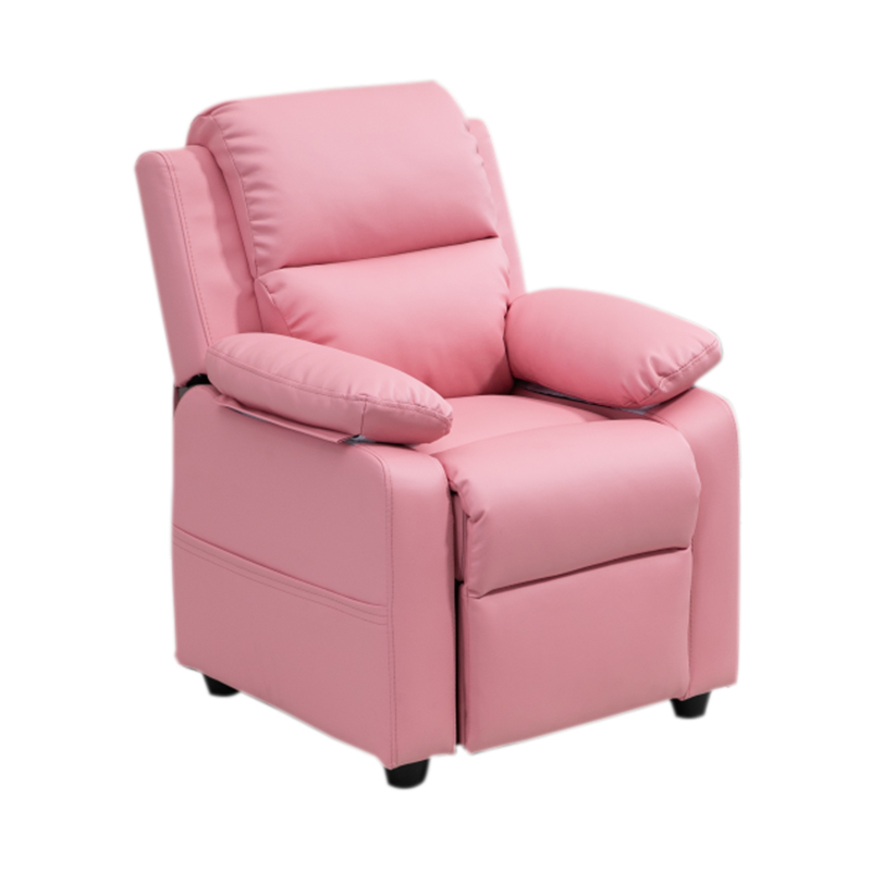 Adjustable Angle Comfortable Pink Kd Kids' Push Back Recliner Chair