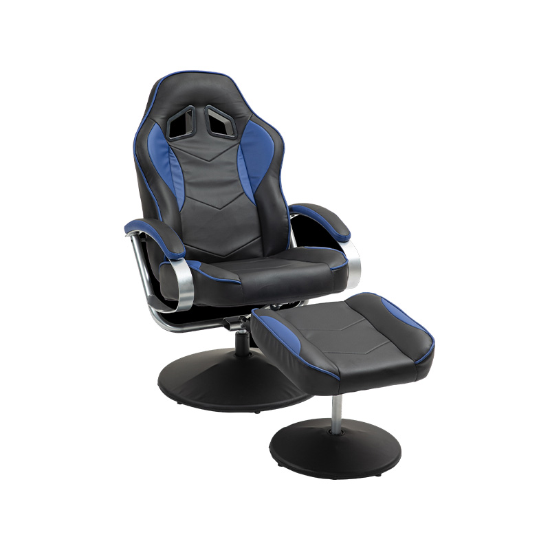 Comfortable Swivel Game Gaming Leather Reclining Chair With Ottoman