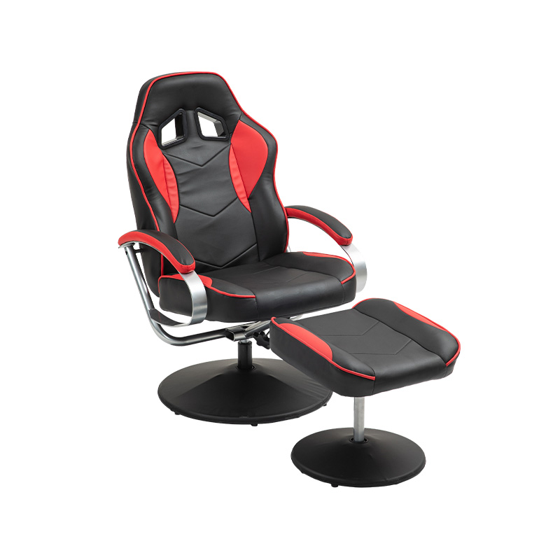 Comfortable Swivel Game Gaming Leather Reclining Chair With Ottoman